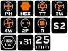 Neo Tools Csavarhúzó bitkészlet, 31db, bitek 25mm-15db, bitek 50mm-15db, bittartó