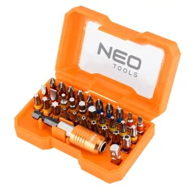   Neo Tools Csavarhúzó bitkészlet, 32db, bitek 25mm-30db, adapter 1/4", mágneses bittartó
