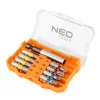 Neo Tools Csavarhúzó bitkészlet, 10 részes, bitek 25mm-8db, mágneses bittartó, univerzális doboz
