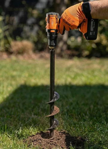 Neo Tools Földfúró szár, 80x600mm, 3/8" hatszög befogó, hálózati és akkus fúrógépekhez