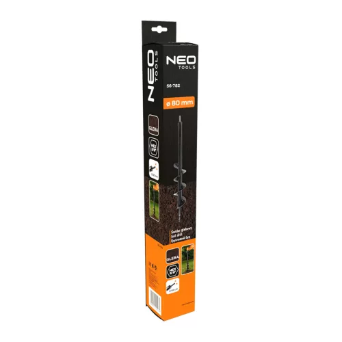 Neo Tools Földfúró szár, 80x600mm, 3/8" hatszög befogó, hálózati és akkus fúrógépekhez