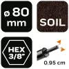 Neo Tools Földfúró szár, 80x600mm, 3/8" hatszög befogó, hálózati és akkus fúrógépekhez