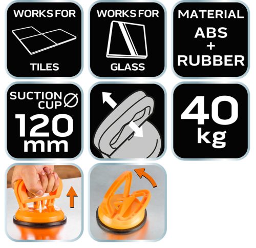 Neo Tools Vákumos táblaemelő, üveghez, csempéhez, lakkozott felületekhez 40KG