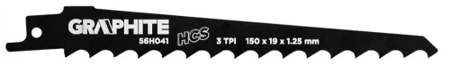 Graphite orrfűrészlap hcs 150x19x1,25 3tpi 2db/csomag