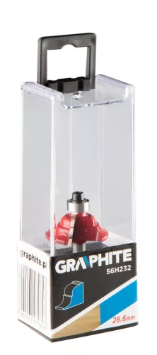 Graphite Felsőmaró kés, profilmaró 28.6x11.7mm, 6mm