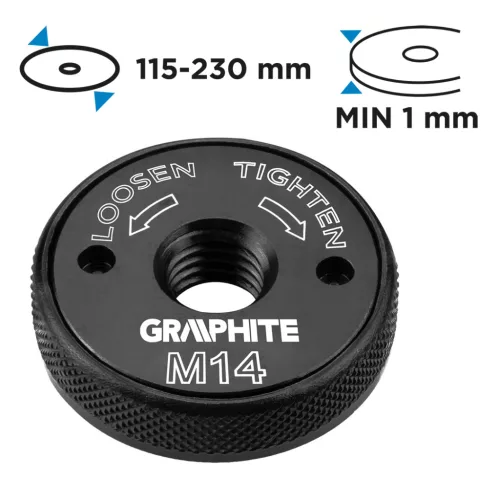 Graphite Gyorsrögzítő anya sarokcsiszolókhoz, klikkes, M14