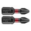 Graphite Torziós ütvecsavarozó bit PH2x25mm, 2db