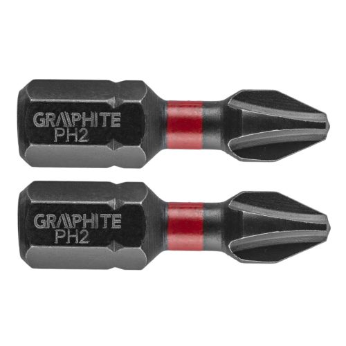 Graphite Torziós ütvecsavarozó bit PH2x25mm, 2db