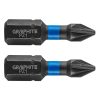 Graphite Torziós ütvecsavarozó bit PZ1x25mm, 2db