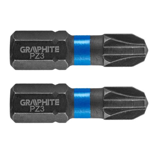 Graphite Torziós ütvecsavarozó bit PZ3x25mm, 2db