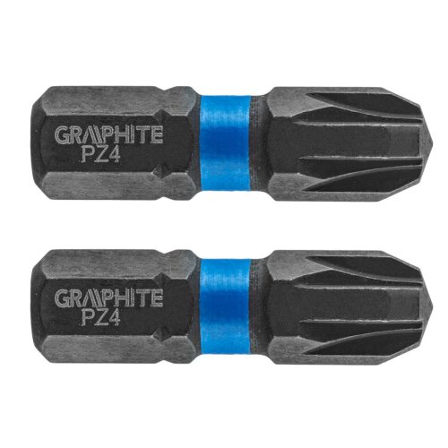 Graphite Torziós ütvecsavarozó bit PZ4x25mm, 2db