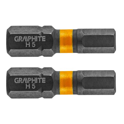 Graphite Torziós ütvecsavarozó bit, hatlapú, 5x25mm, 2db