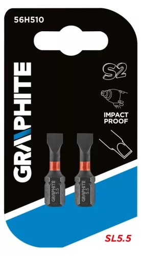 Graphite Torziós ütvecsavarozó bit SL5.5x25mm, 2db