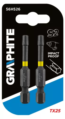 Graphite Torziós ütvecsavarozó bit Torx 25x50mm, 2db