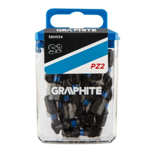 Graphite Torziós ütvecsavarozó bit PZ2x25mm, 20db