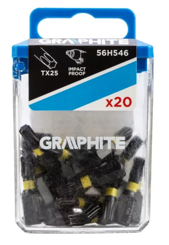 Graphite Torziós ütvecsavarozó bit Torx 25x25mm, 20db