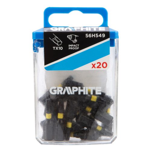 Graphite Torziós ütvecsavarozó bit Torx 10x25mm, 20db