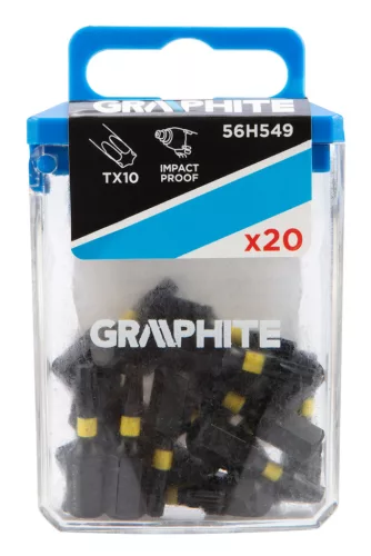 Graphite Torziós ütvecsavarozó bit Torx 10x25mm, 20db