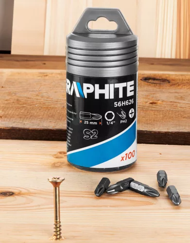Graphite Csavarhúzó bitkészlet PH2, 25mm, 100db