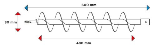 Graphite földfúró szár M14 80x600mm 58g084-hez