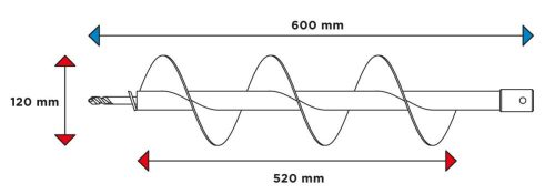 Graphite földfúró szár M14 120x600mm 58g084-hez