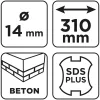 Graphite Betonfúró SDS PLUS, 2 élű, dupla spirálos, 14x310mm
