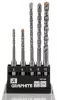 Graphite Betonfúró készlet, SDS PLUS, 2 élű, dupla spirálos, 5-10mm 5db-os
