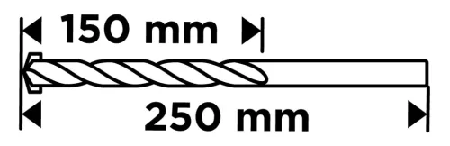 Graphite Betonfúró, hengeres szárú, élezett, 10x250mm