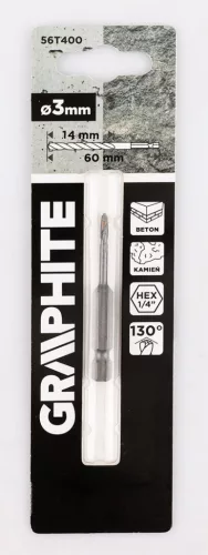 Graphite Betonfúró,1/4"-os hatszög szárral, 3mm