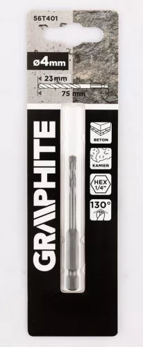 Graphite Betonfúró,1/4"-os hatszög szárral, 4mm