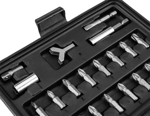 Graphite Csavarhúzó bitkészlet mágneses szárral műanyag tokban