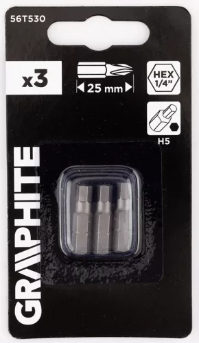 Graphite Csavarhúzó bit imbusz H5, 25mm, 3db