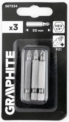 Graphite Csavarhúzó bit PZ1, 50mm, 3db