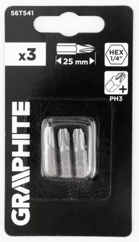 Graphite Csavarhúzó bit PH3, 25mm, 3db