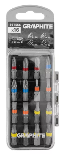Graphite Csavarhúzó bitkészlet 25/50mm, műanyag tokban