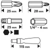Graphite Bitfejes csavarhúzó készlet 115mm-es racsnis szárral, műanyag tokban