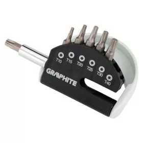   Graphite Csavarhúzó bitkészlet mágneses szárral, Torx 10-40