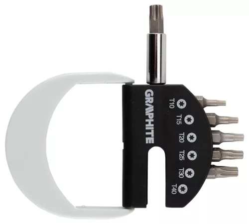 Graphite Csavarhúzó bitkészlet mágneses szárral, Torx 10-40