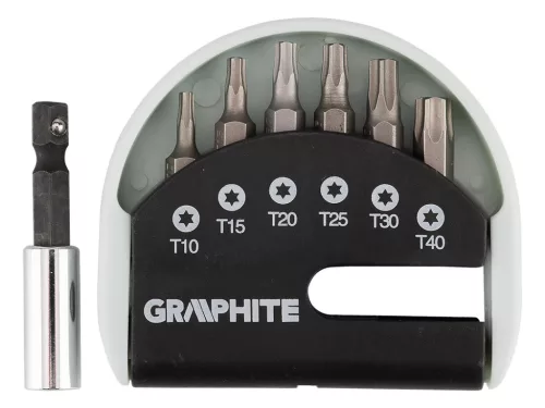 Graphite Csavarhúzó bitkészlet mágneses szárral, Torx 10-40