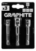 Graphite Adapterkészlet csavarbehajtókhoz, 1/4"-os szár, 1/4", 3/8", 1/2"