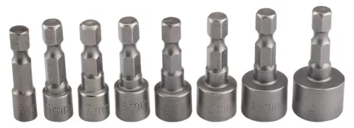Graphite Csavarbehajtó készlet, hatlapfejű csavarokhoz, 1/4"-os szárral, 5-13mm