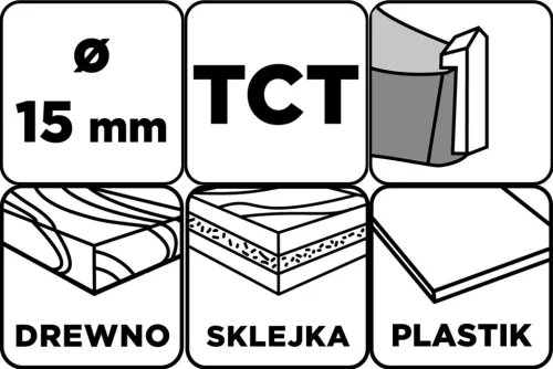 Graphite Fenékfúró, pántfúró, keményfém betétes, 15mm