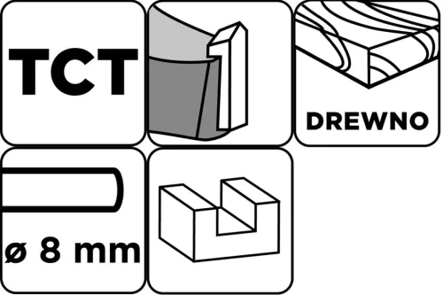 Graphite Felsőmaró kés, nútmaró, 12x25mm, 8mm szárral