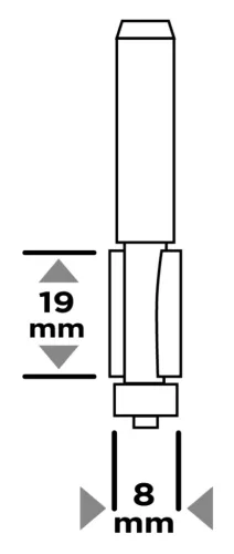 Graphite Felsőmaró kés, szintbemaró, 8x19mm, 8mm szárral