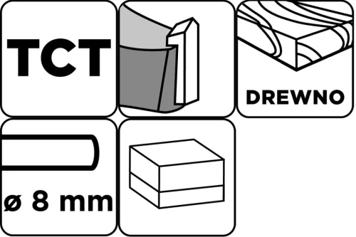 Graphite Felsőmaró kés, szintbemaró, 9.5x38mm, 8mm szárral