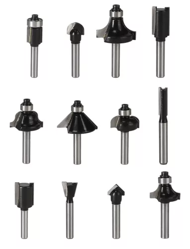 Graphite Felsőmaró kés készlet, 6mm szárral, 12db