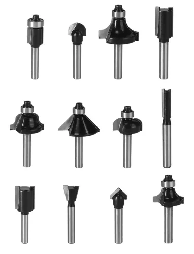 Graphite Felsőmaró kés készlet, 8mm szárral, 12db