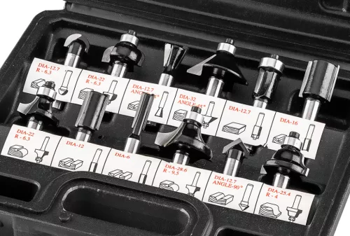 Graphite Felsőmaró kés készlet, 8mm szárral, 12db