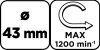 Graphite Körkivágó volfrámkarbid 43mm