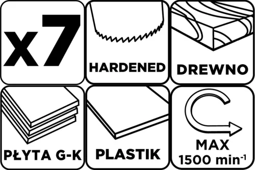 Graphite Körkivágó készlet fához, műanyagokhoz, acél, edzett fogakkal, 26-63mm, 42mm fúrásmélység